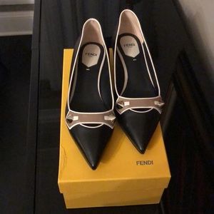 100% Authentic FENDI black studded heel